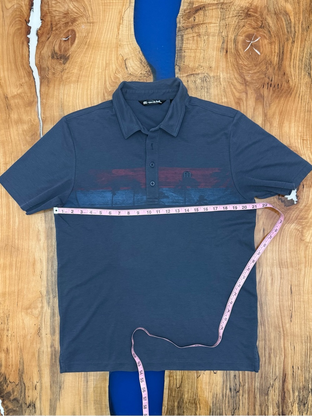 TravisMathew Golf Polo Shirt Mens Large Blue Performance Casual - Picture 2 of 10